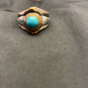 Sterling silver ring with turquoise gem